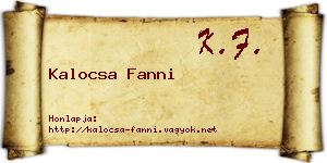Kalocsa Fanni névjegykártya