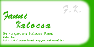 fanni kalocsa business card